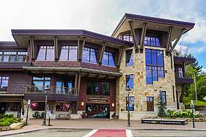 LAKE PLACID, NEW YORK - AUGUST 20, 2020: Lake Placid Olympic Center in New York. Lake Placid hosted the 1932 and the 1980 Winter Olympics