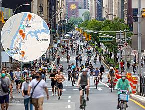 Cette carte interactive vous permet d&rsquo;explorer chaque pâté de maisons des Summer Streets 2025 de NYC