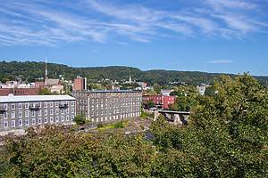 Cityscape of Little Falls in New York State on a sunny day
