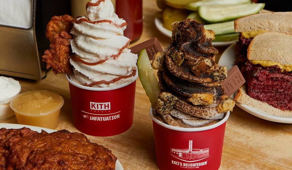 Katz’s Delicatessen y Kith Treats lanzan sabores de helado de pastrami y latke, disponibles por tiempo limitado