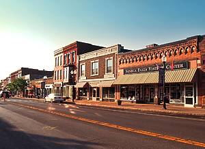 village of Seneca Falls before sundown
