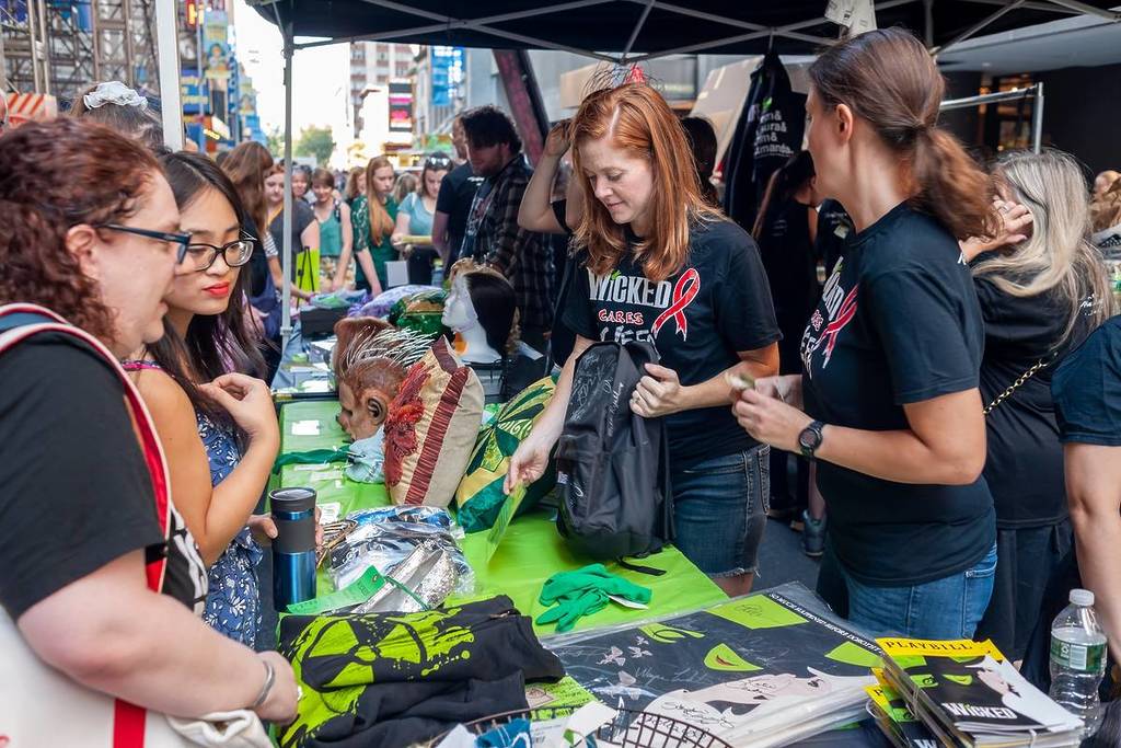 New York NY/USA-September 22, 2019 Thousands of fans of Broadway crowd the 33rd Annual Broadway Flea Market & Grand Auction in New