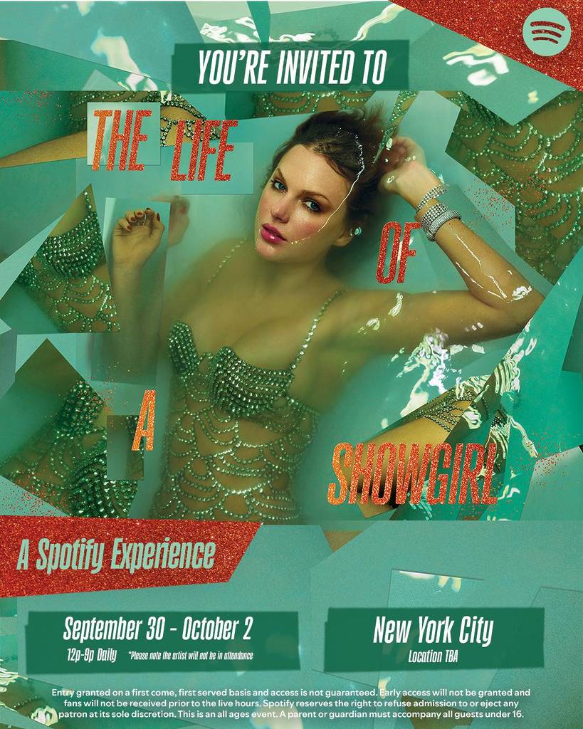 Spotify the life of a showgirl taylor swift album cover