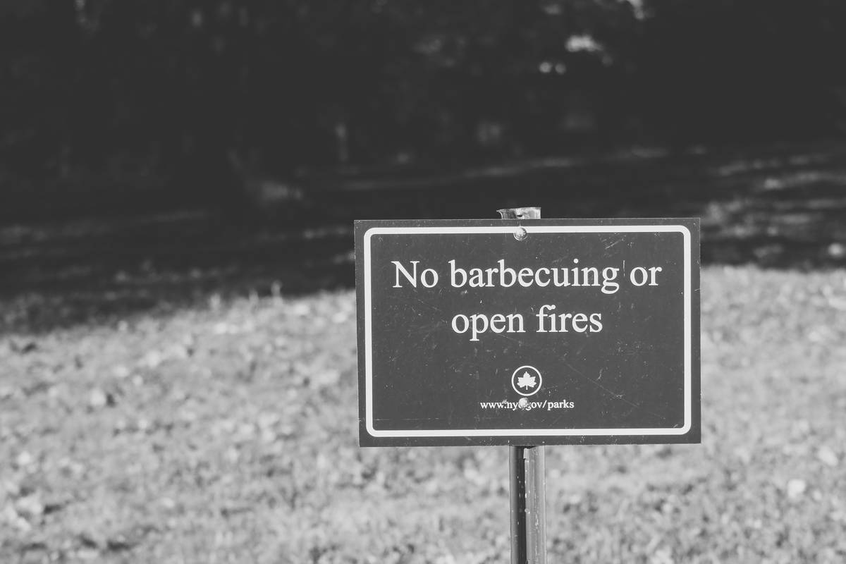 No open fires sign