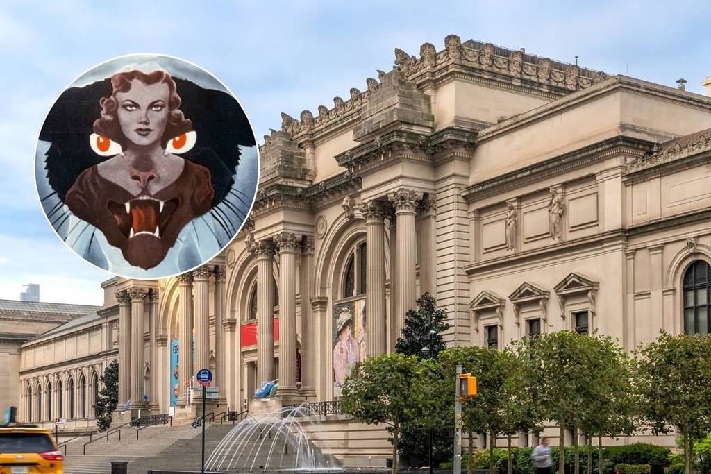 The Met avec une photo du film La malédiction des hommes-chats