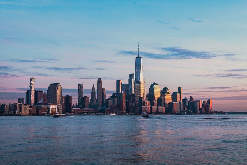 Tramonto sullo skyline di New York