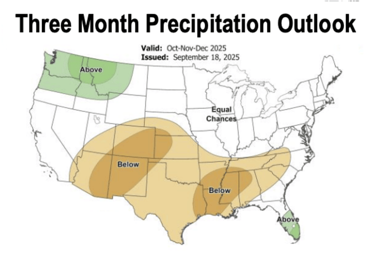 NWS Three Month Precipitation Outlook