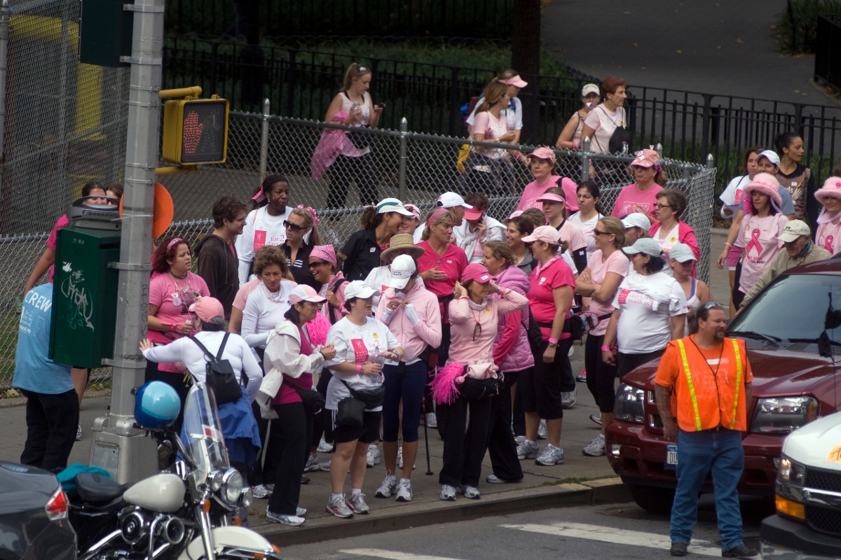 People at the Breast Cancer Walk in NYC
