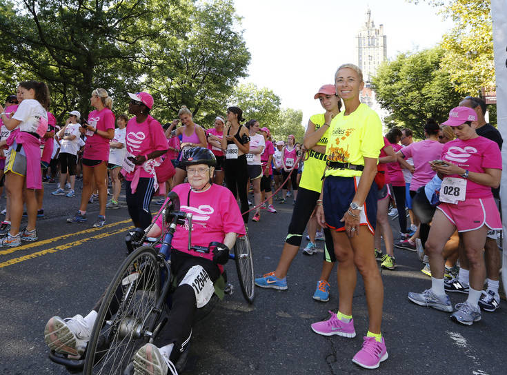 Participants at NYC's Breast Cancer Walk