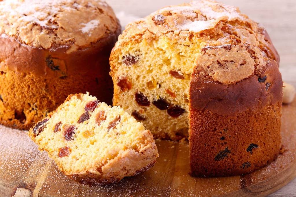 Primer plano de un panettone italiano