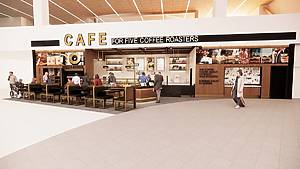 Rendering of For Five Coffee Roasters at the new JFK Terminal 6.