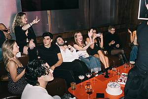 people singing inside Beatbox karaoke bar