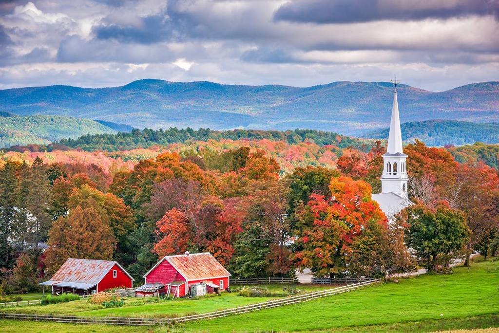 Peacham, Vermont, États-Unis, scène d'automne rurale.