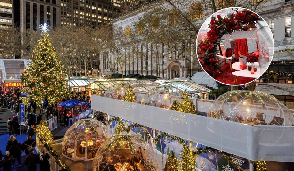Gli accoglienti igloo invernali di Bryant Park tornano a NYC a novembre e a gennaio saranno rinnovati con un rosa da sogno