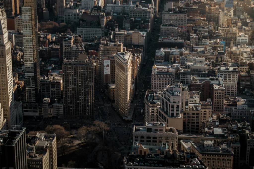 Foto de drone do Flatiron Building em Nova York