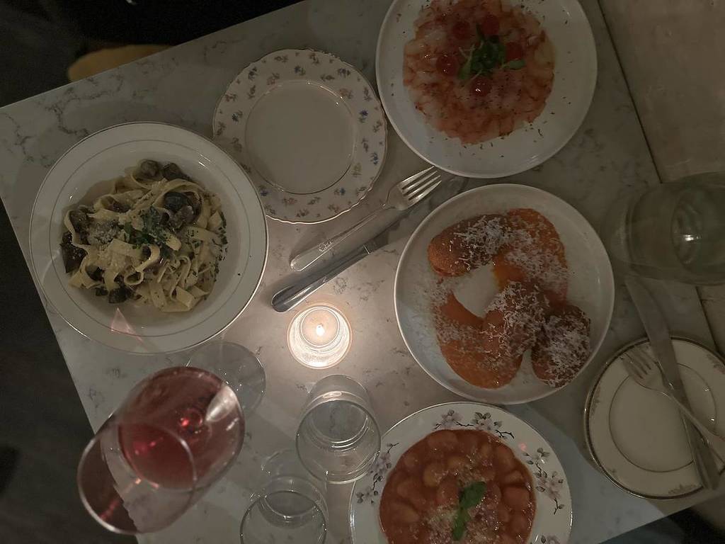 Plates of Italian dishes
