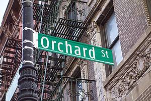 Orchard street road sign in New York City