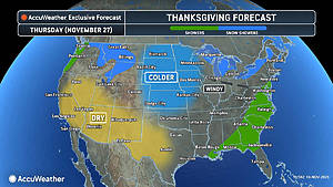 AccuWeather Thanksgiving Day forecast 2025