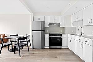 kitchen inside the Baisley Pond Park Residences