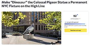 dinosaur the pigeon sculpture petition