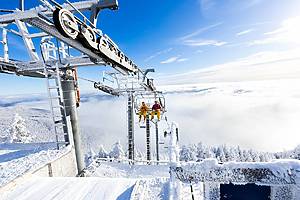 people on the ski lift at Whiteface Mountain Lake Placid