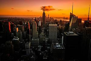 nyc sunset orange sky nyc skyline