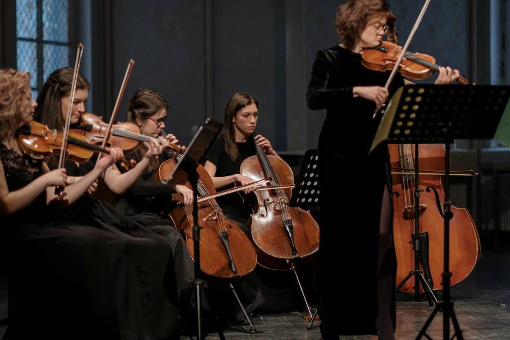 String musicians performing live