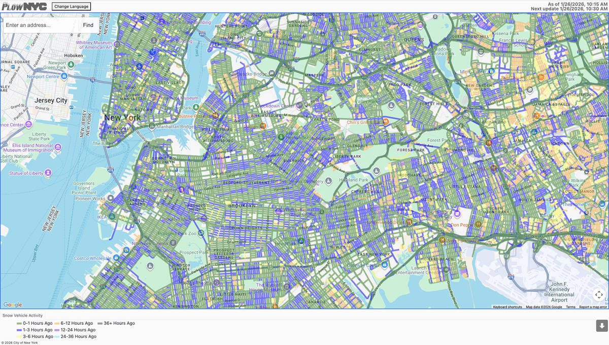 MAP Has Your NYC Street Been Plowed Yet Check Snow Clearing Near You Screenshot 2026 01 26 At 10.29.52 AM 
