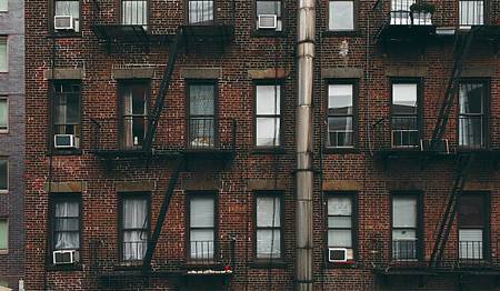 air conditioners on a building