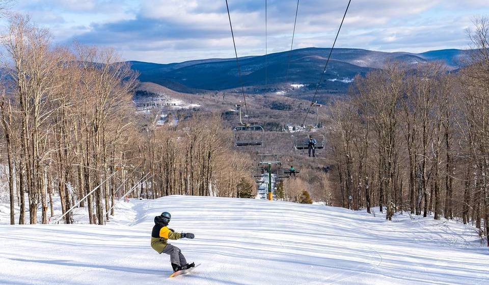 Only 2 Hours From NYC: This Low-Key Catskills Winter Mountain Has The Longest Ski Season in NY