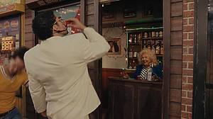 Bad Bunny at a replica of the Caribbean Social Club in williamsburg during his superbowl halftime performance