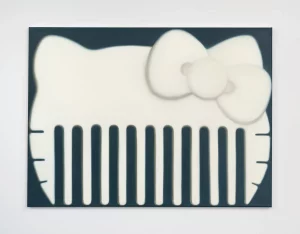 Gowoon Lee, Kitty Comb, oil on canvas, 26.5 x 37.5 inches. Photo: Adam Reich
