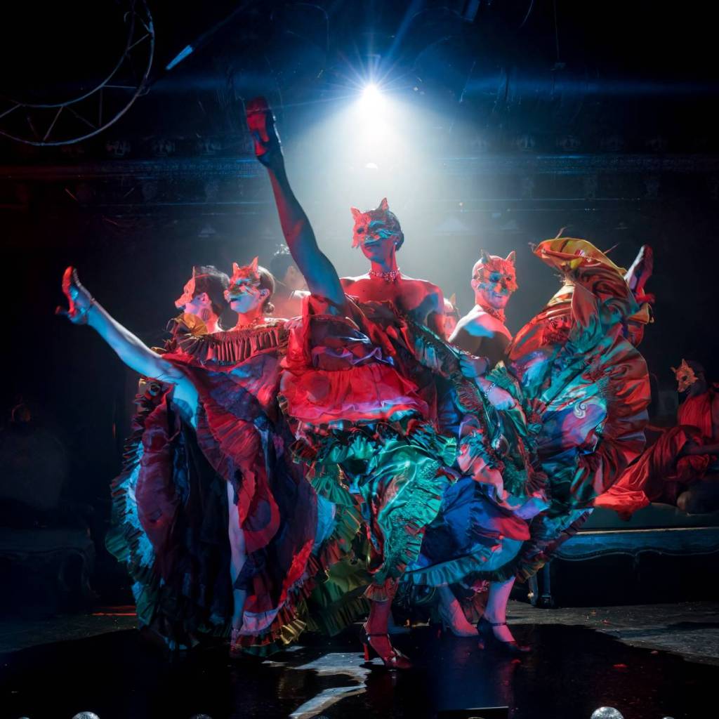 Cabaret performers in 'Petite Rouge' show