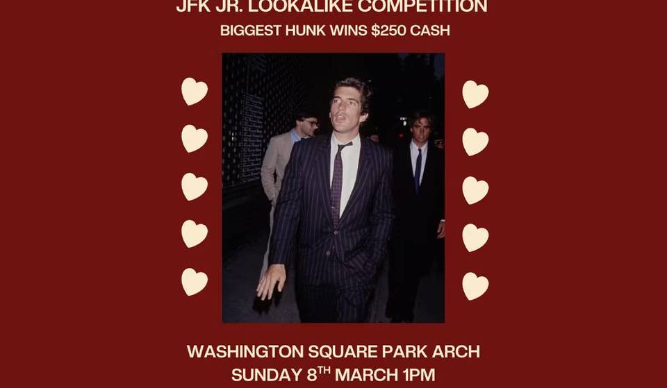 Dieses Wochenende findet im Washington Square Park ein JFK-Jr.-Doppelgänger-Wettbewerb mit einem Preisgeld von 250 Dollar statt – hier sind die wichtigsten Infos dazu.