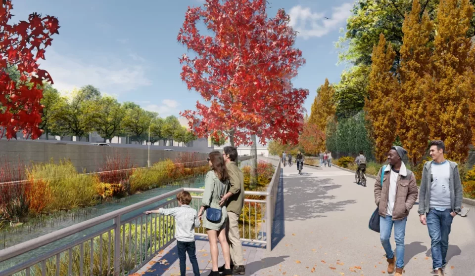 New York s&rsquo;apprête à mettre en chantier la mise au jour d&rsquo;une « rivière fantôme » dans le Bronx en 2026 — un projet de 140 millions de dollars qui prévoit la création d&rsquo;une immense nouvelle voie verte