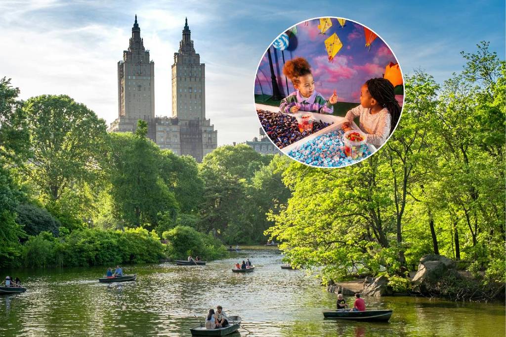 scene of Central Park / kids with candy