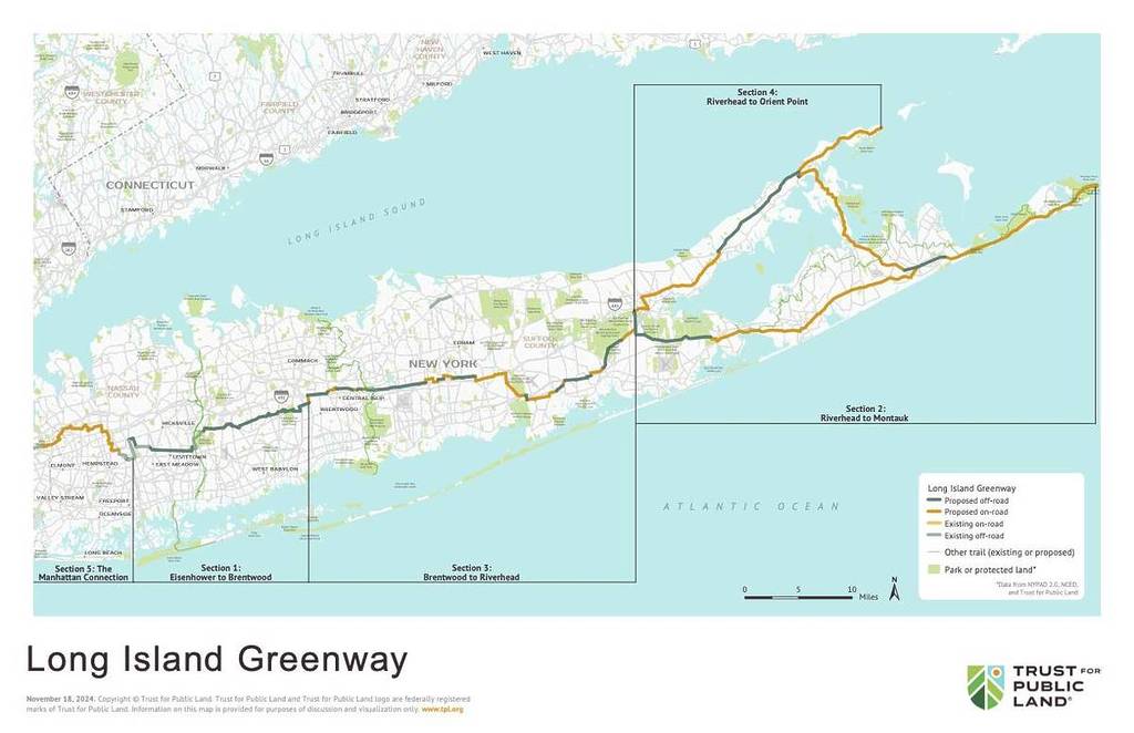 Karte des Long Island Greenway