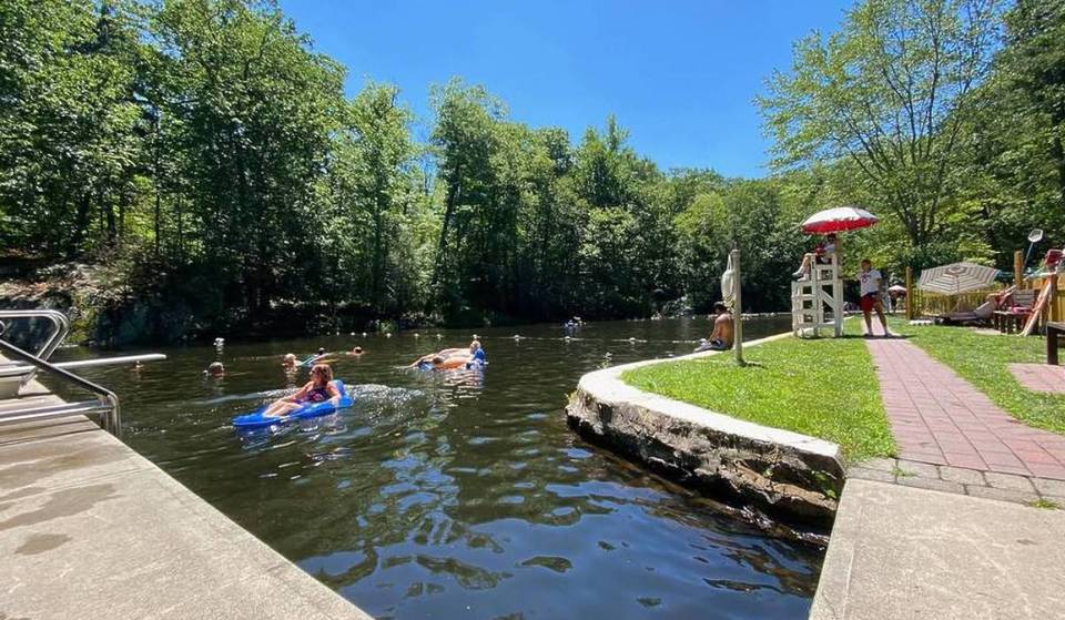 Only 1 hour from NYC: this natural, Olympic-sized swimming oasis is officially reopening this weekend — carved by hand in 1935 and fed by a shimmering mountain stream where you can swim with fish