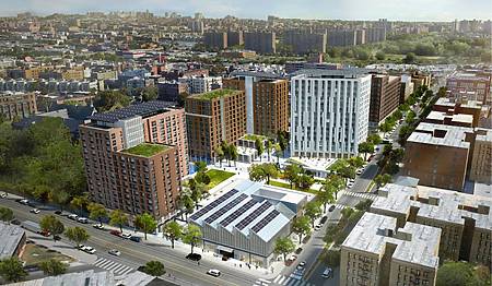 Rendering of The Peninsula the site of the city-owned grocery store