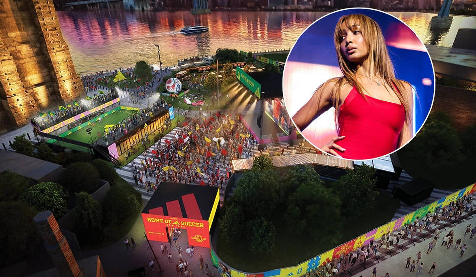 Der Brooklyn Bridge Park verwandelt sich diesen Sommer in eine 25.000 Quadratfuß große kostenlose WM-Fanzone – und PinkPantheress ist der Headliner