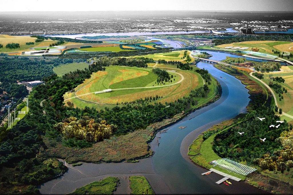 Autrefois interdit au public, cet ancien site d’infrastructure est en train d’être transformé en une immense oasis de 2 200 acres au bord de l’eau, avec du kayak gratuit, des sentiers panoramiques et des vues sur la ligne d’horizon — près de trois fois la taille de Central Park