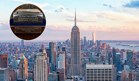 NYC skyline and NYC time capsule