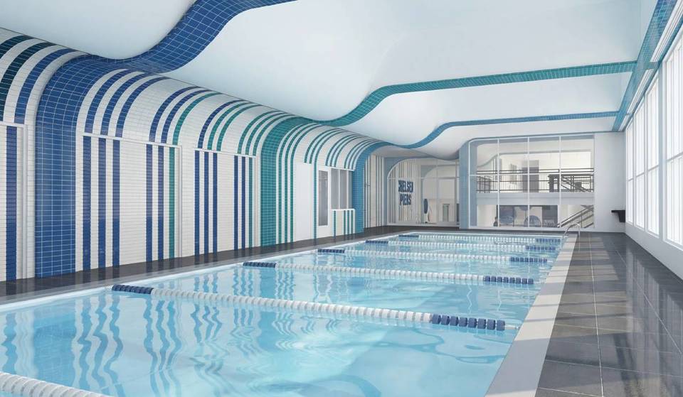 Une immense nouvelle piscine ouverte toute l&rsquo;année ouvre ses portes à Chelsea Piers cet automne, avec un sol chauffé et une eau à 32 °C
