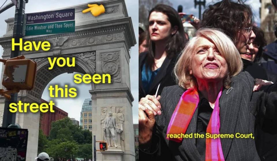 Just steps from Washington Square Park: the story behind the street sign honoring the Greenwich Village couple whose $360,000 tax bill struck down the federal ban on same-sex marriage