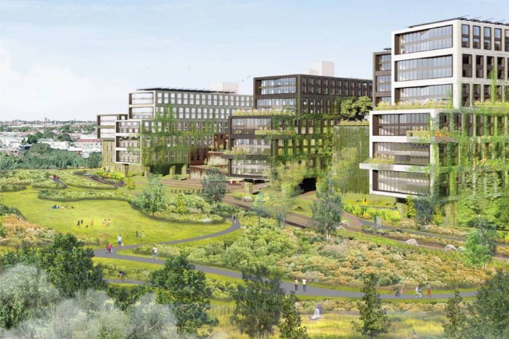 Renderização do projeto de reconstrução do Aeroporto de Flushing