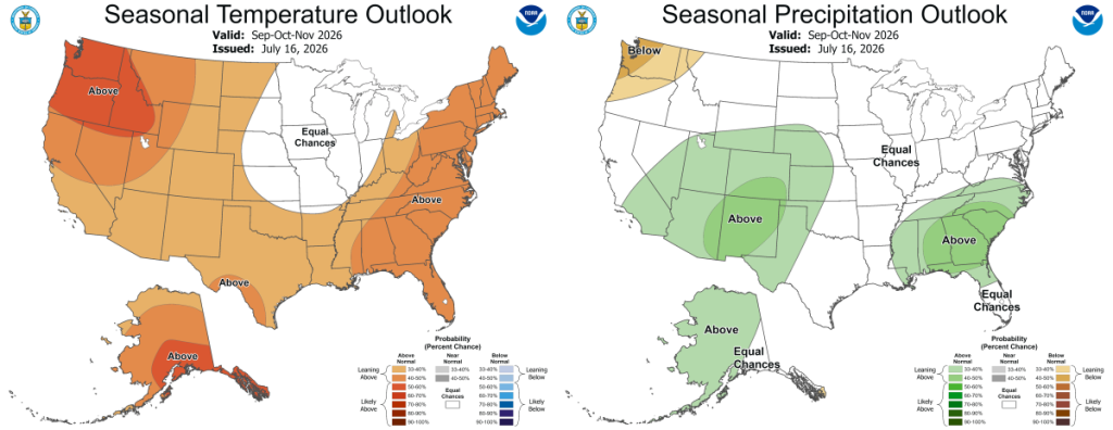 Perspectivas de temperatura y precipitaciones para el otoño de 2026_NOAA