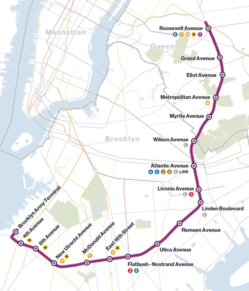Mapa do Interborough Express