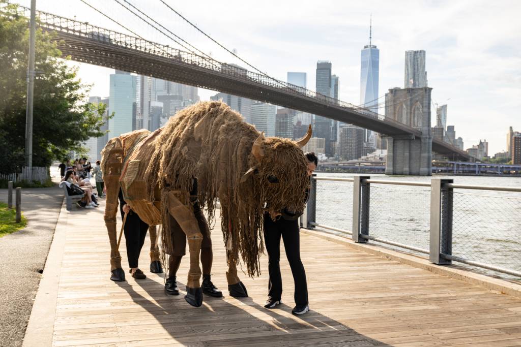 ‘Running wild’ alongside everyday pedestrians: How a herd of giant buffalo puppets will transform NYC streets in a massive free art event next week