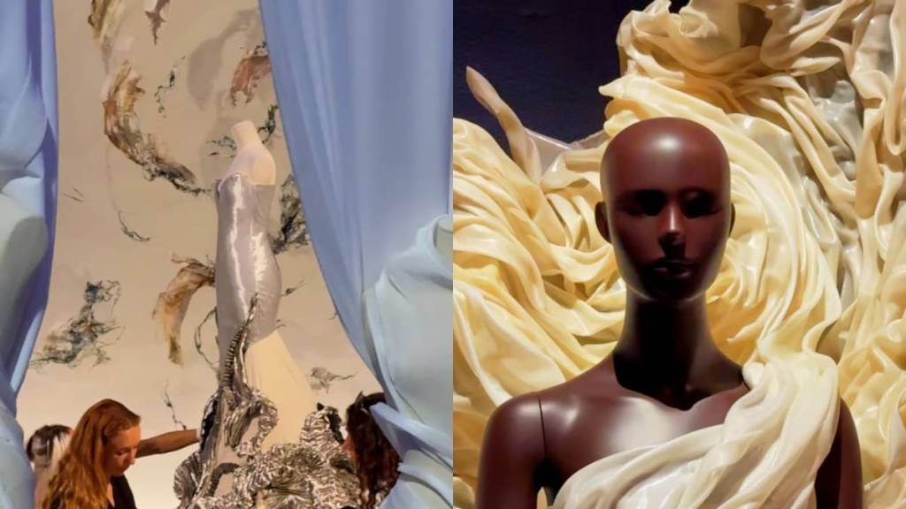 Dentro de la exposición de Iris van Herpen en el Museo de Brooklyn, de 18 000 pies cuadrados: 140 obras, la alta costura a medida de Beyoncé y un vestido en directo que graba las conversaciones del público