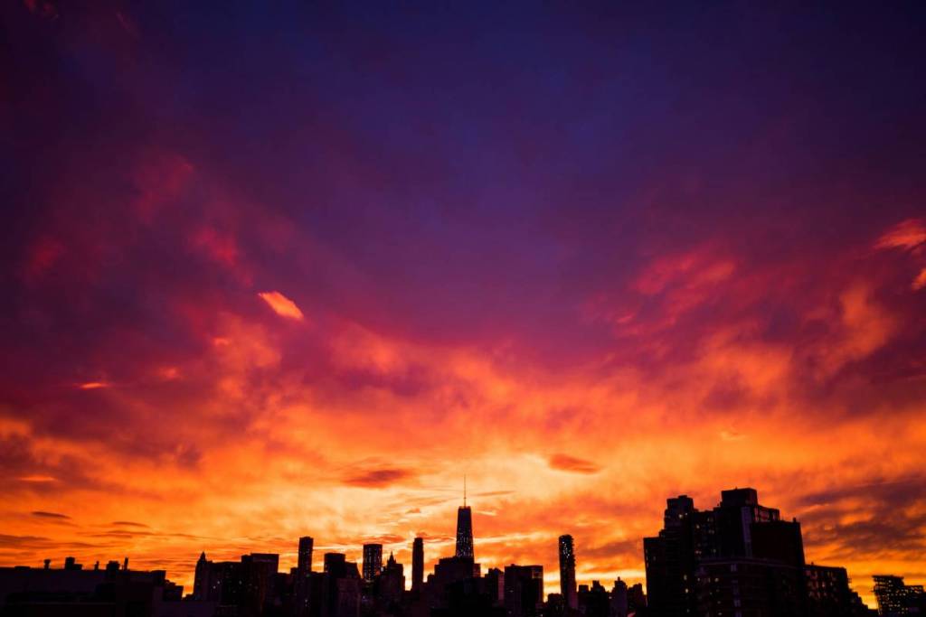 zonsondergang in NYC